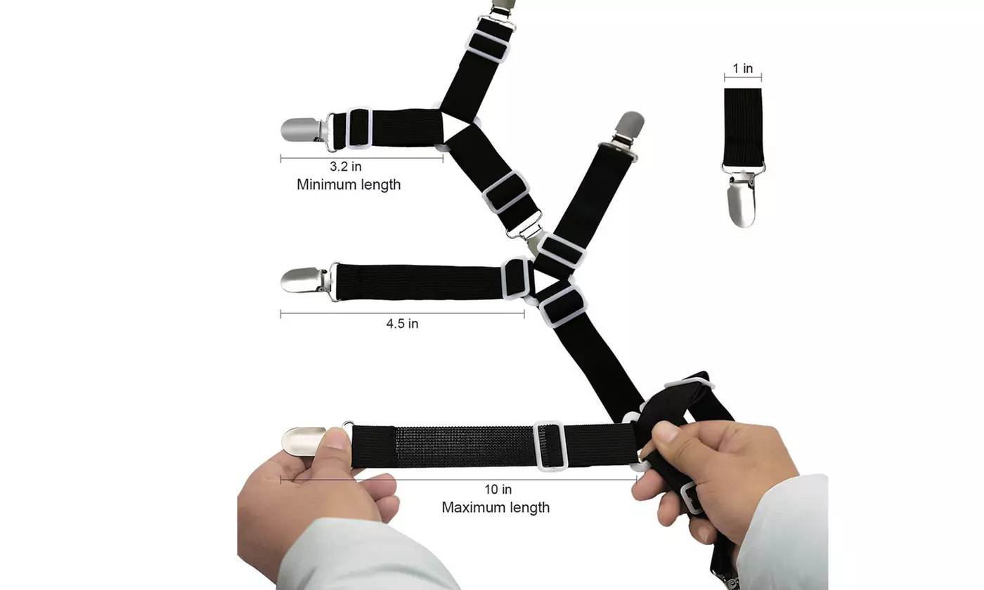 4 PCS Triangle Suspenders Gripper Holder Straps Clip for Bed Sheets Mattress