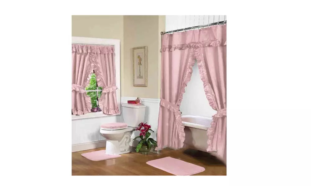 Tiara Double Swag Tea Rose Shower Curtain - Primary Image