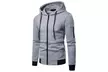 Men Casual Pullover zipper Hoodies Long Sleeve Hooded Sweatshirts Zip up Jacket  - Second Medium
