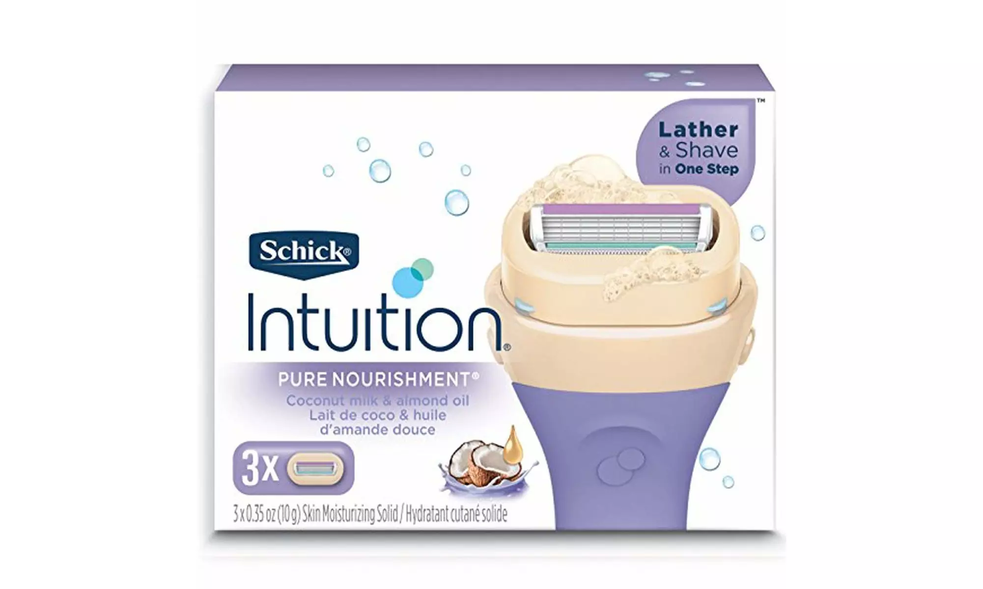 Schick Intuition Pure Nourishment Coconut Razor Refill 3 Cartridges - Primary Image