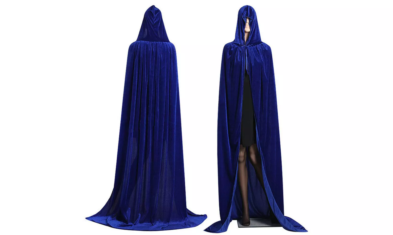 Medieval Vampire Velvet Hooded Cloak Long Robe Witch Capes Halloween Costume