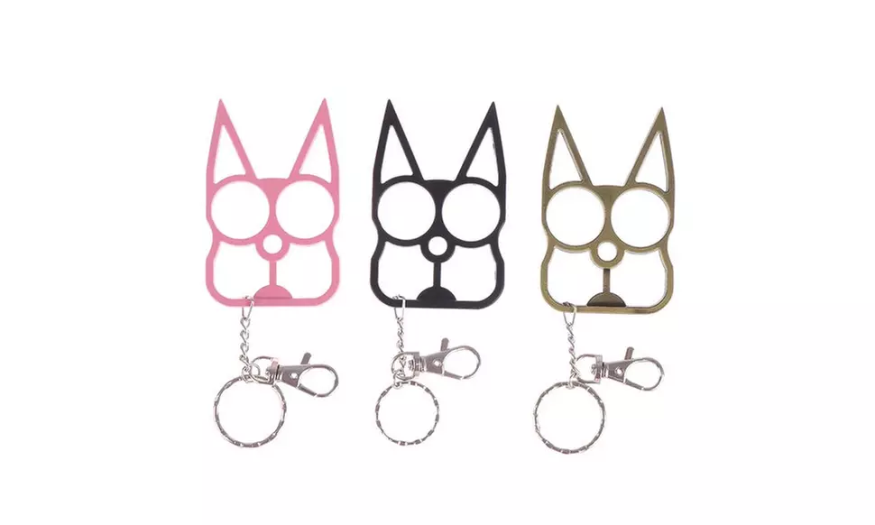 3-Pack Animal Cat Ear Shaped Self Defense Keychain - Primary Image