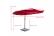 Costway 15' Outdoor Umbrella Double-Sided Twin Patio Umbrella with Crank Wine - Second Medium
