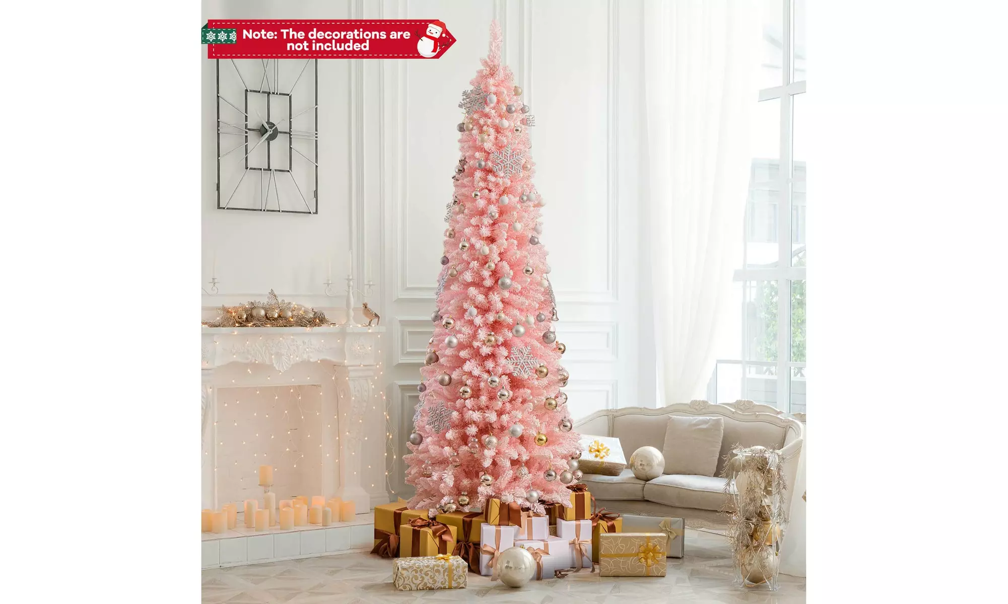Costway 5/6/7/8 FT Artificial Christmas Tree with 328 Branch Tips Metal Stand