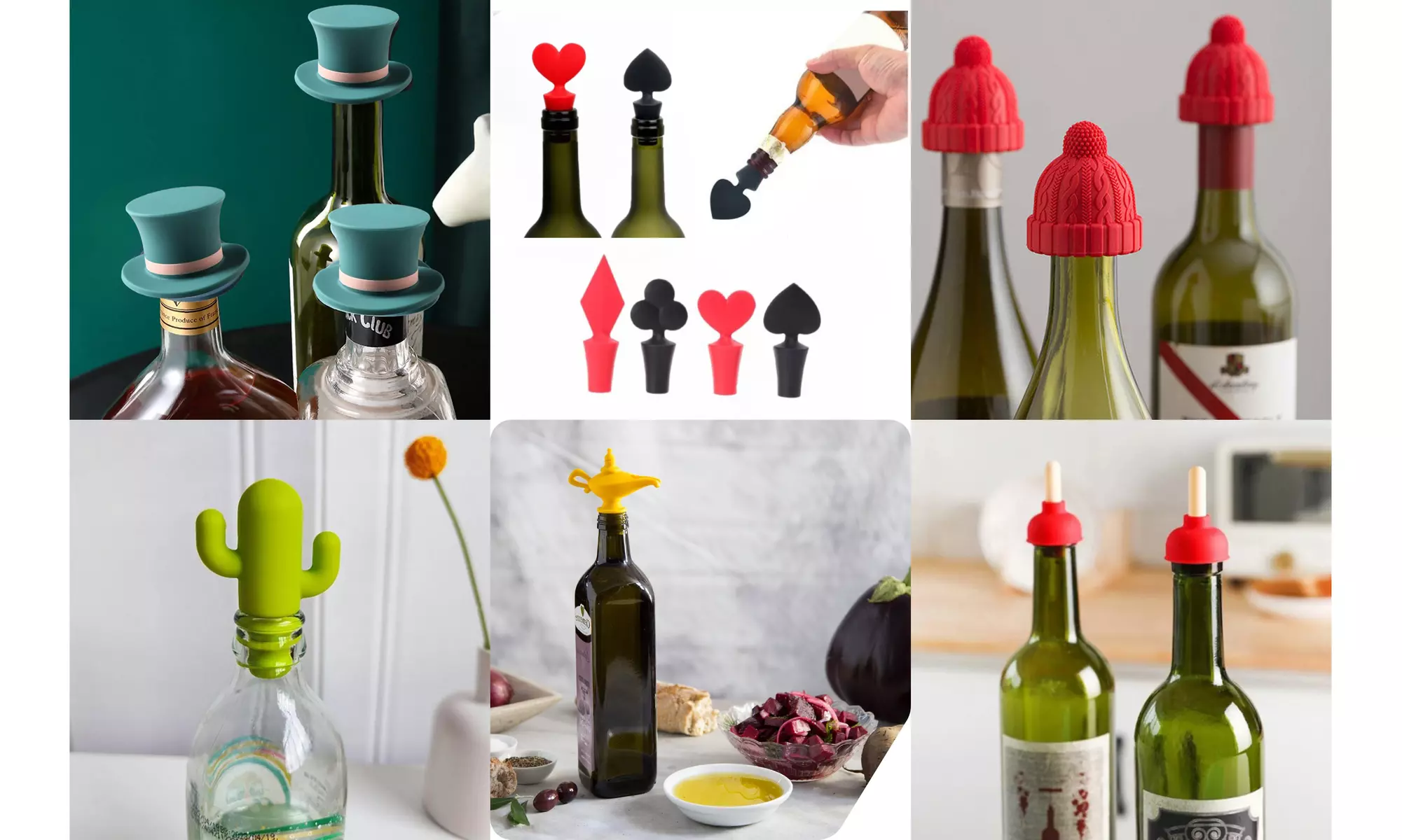 Wine Bottle Stoppers & Wine Pourers, Wide Variety of Styles - Primary Image