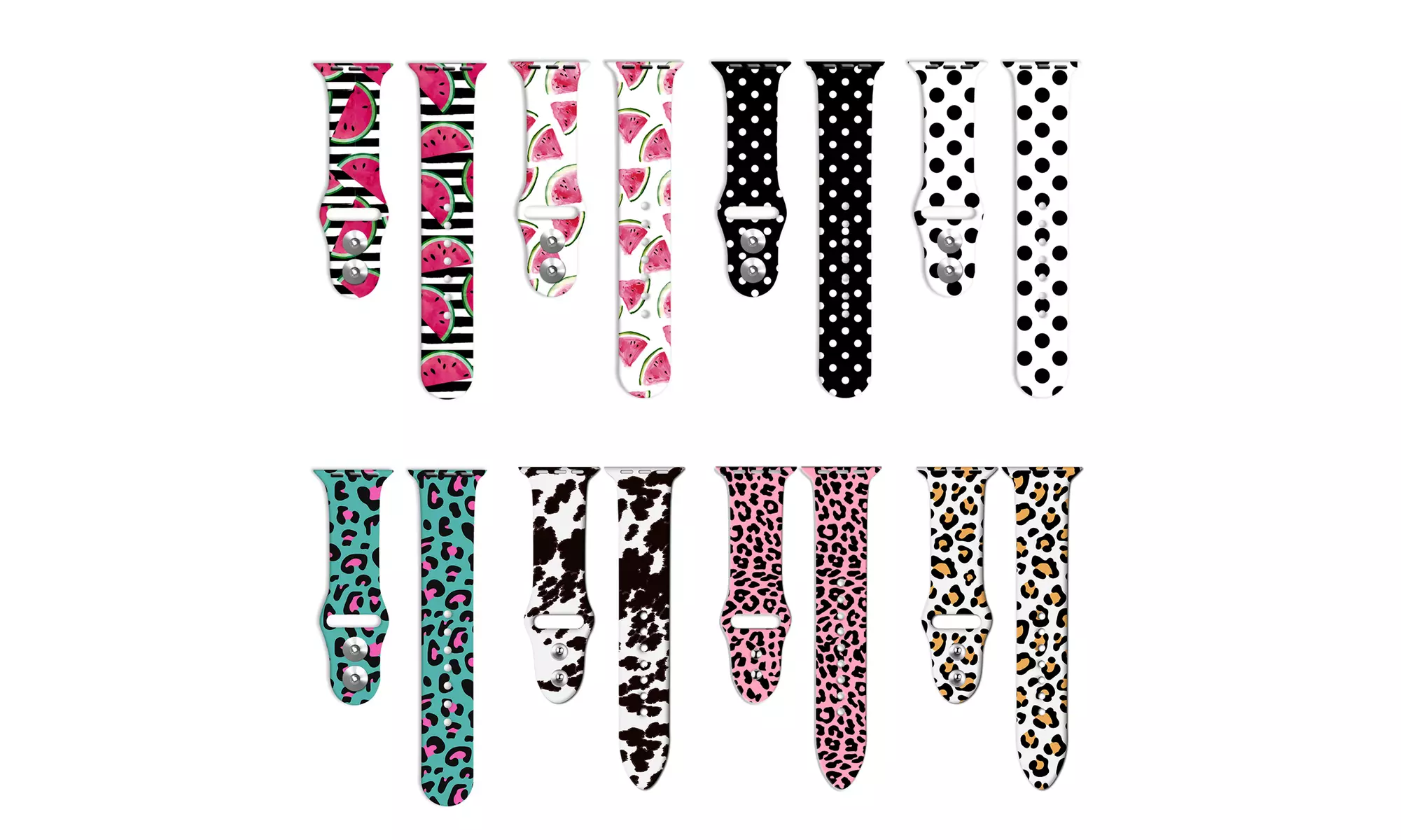 Printed Apple Watch Silicone Band Fruits Polka Dots and Animals