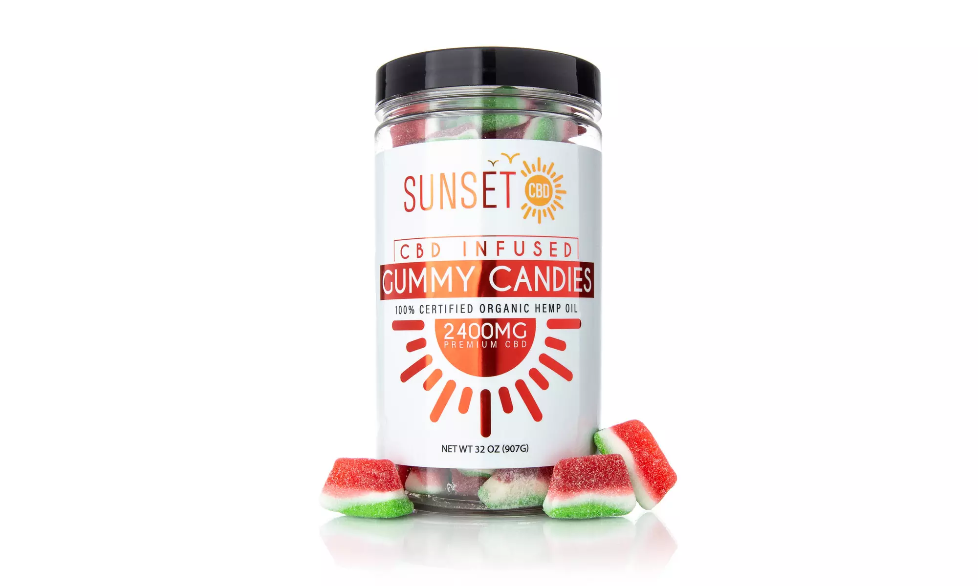 Premium Mega Size CBD Infused Gummies (2400mg) 32oz from Sunset CBD