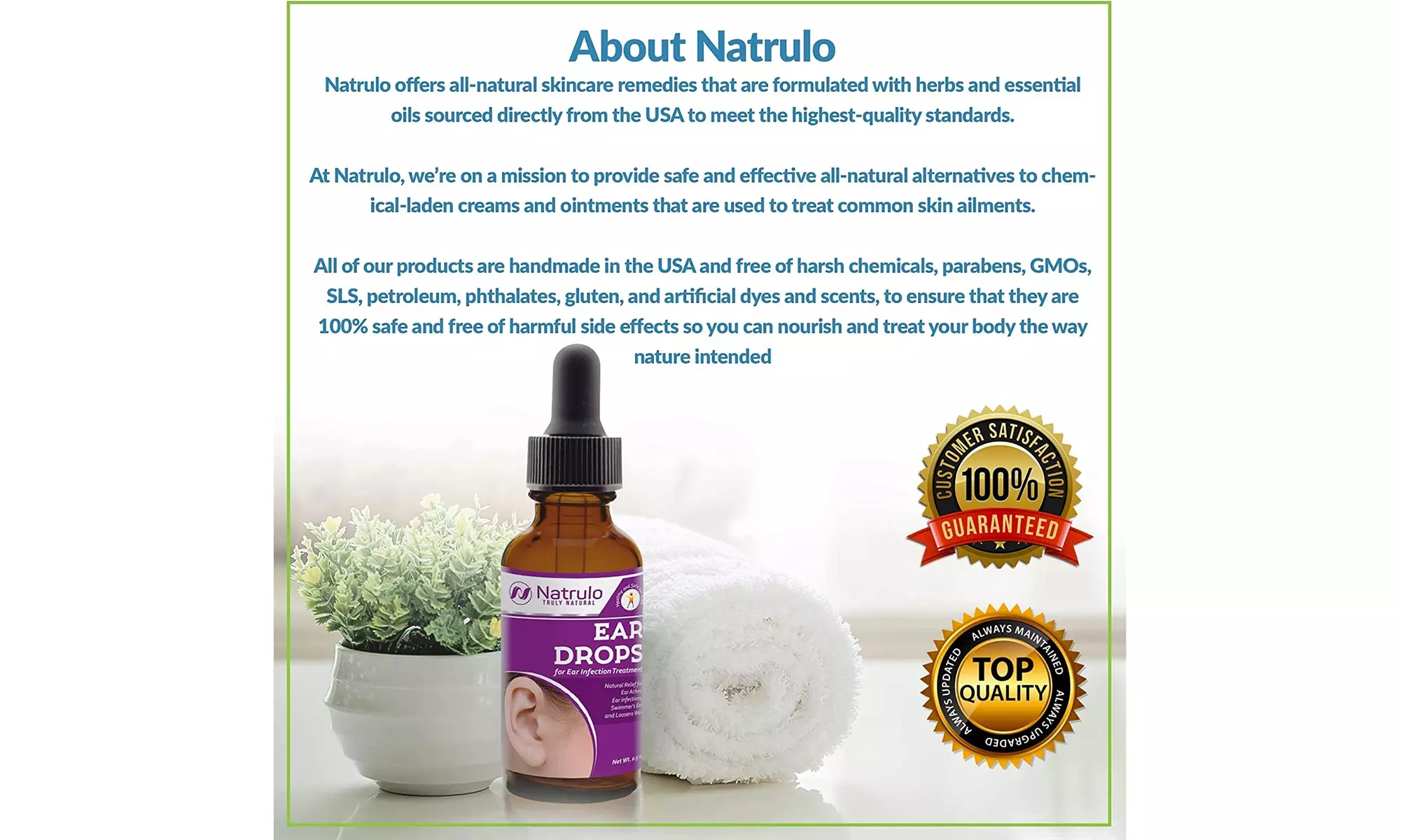 Natural Ear Drops for Ear Infection Treatment Homeopathic Eardrops  - Second Medium