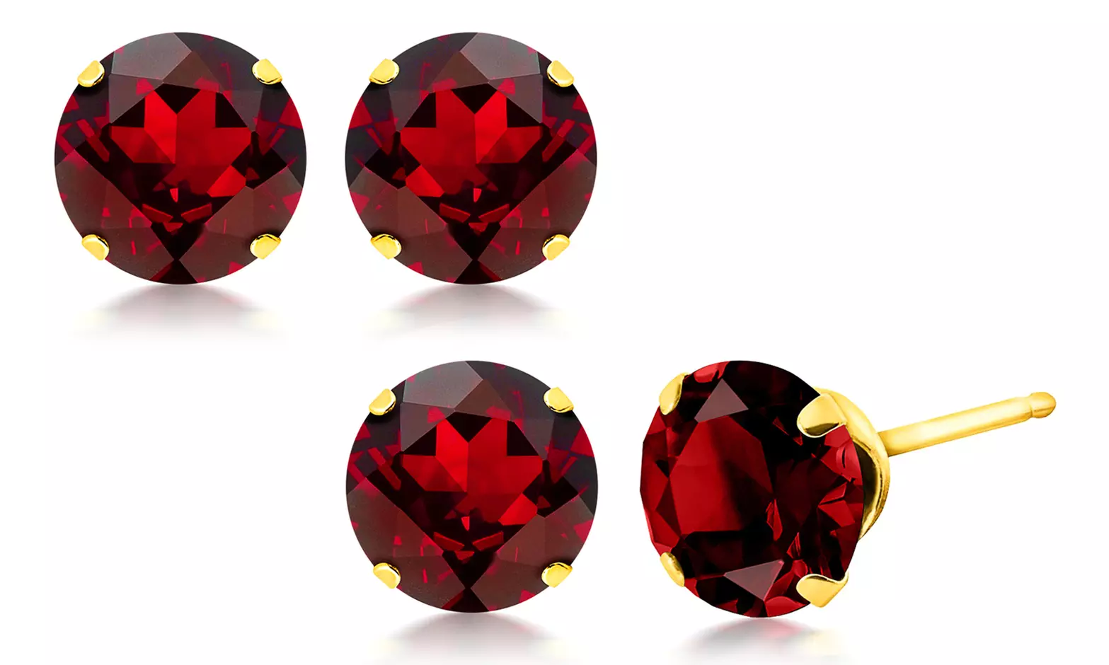 10K 2CTW Yellow Gold Created Ruby Stud Earrings By MUIBLU Gems