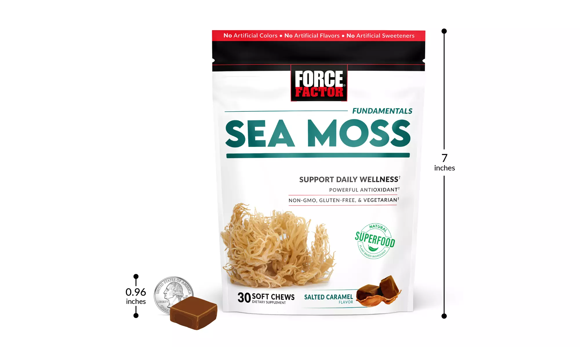 Force Factor Irish Sea Moss Soft Chews - NON-GMO, Gluten-Free & Vegetarian - Second Medium