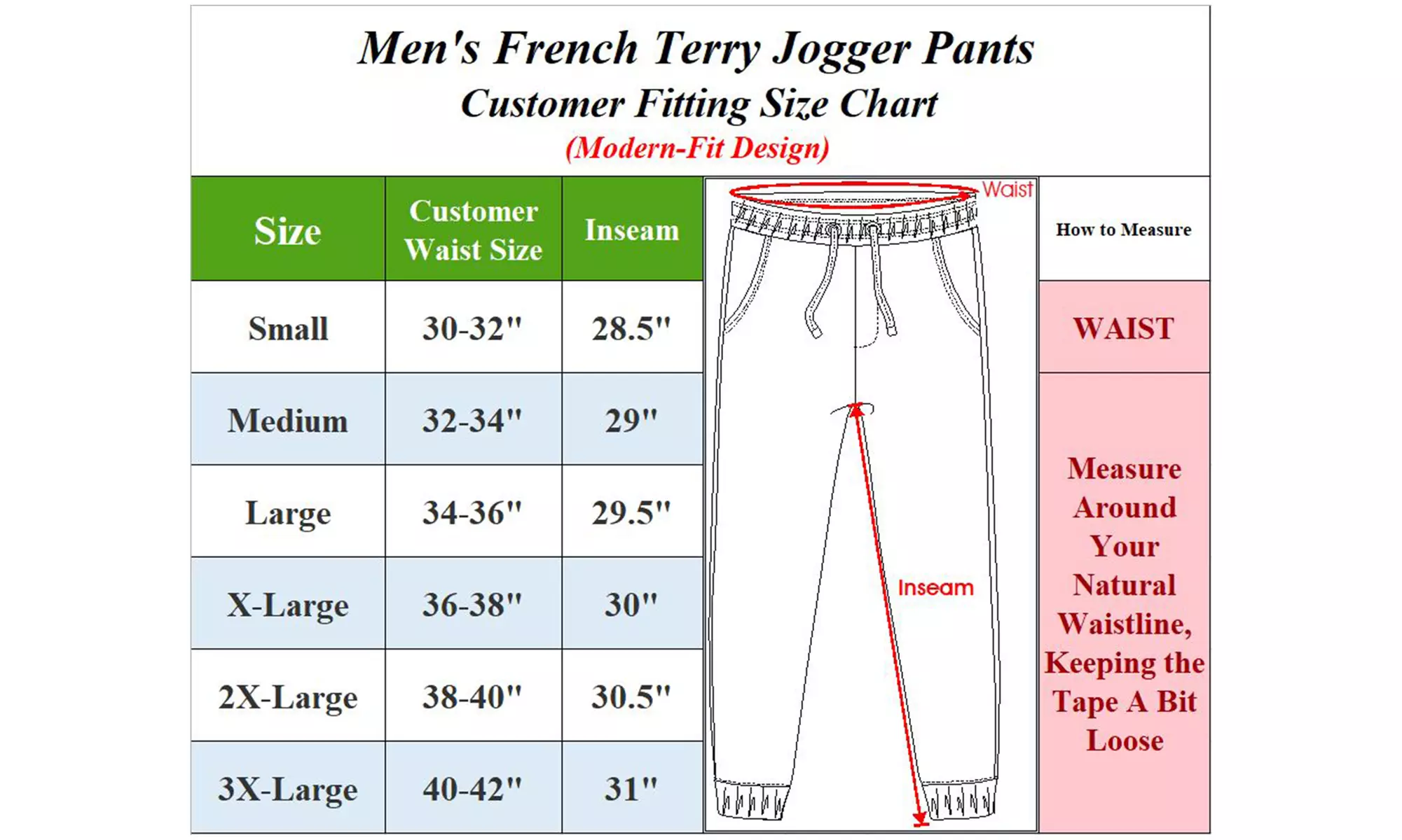 Men's French Terry Jogger Lounge Pants (Sizes S-2XL)