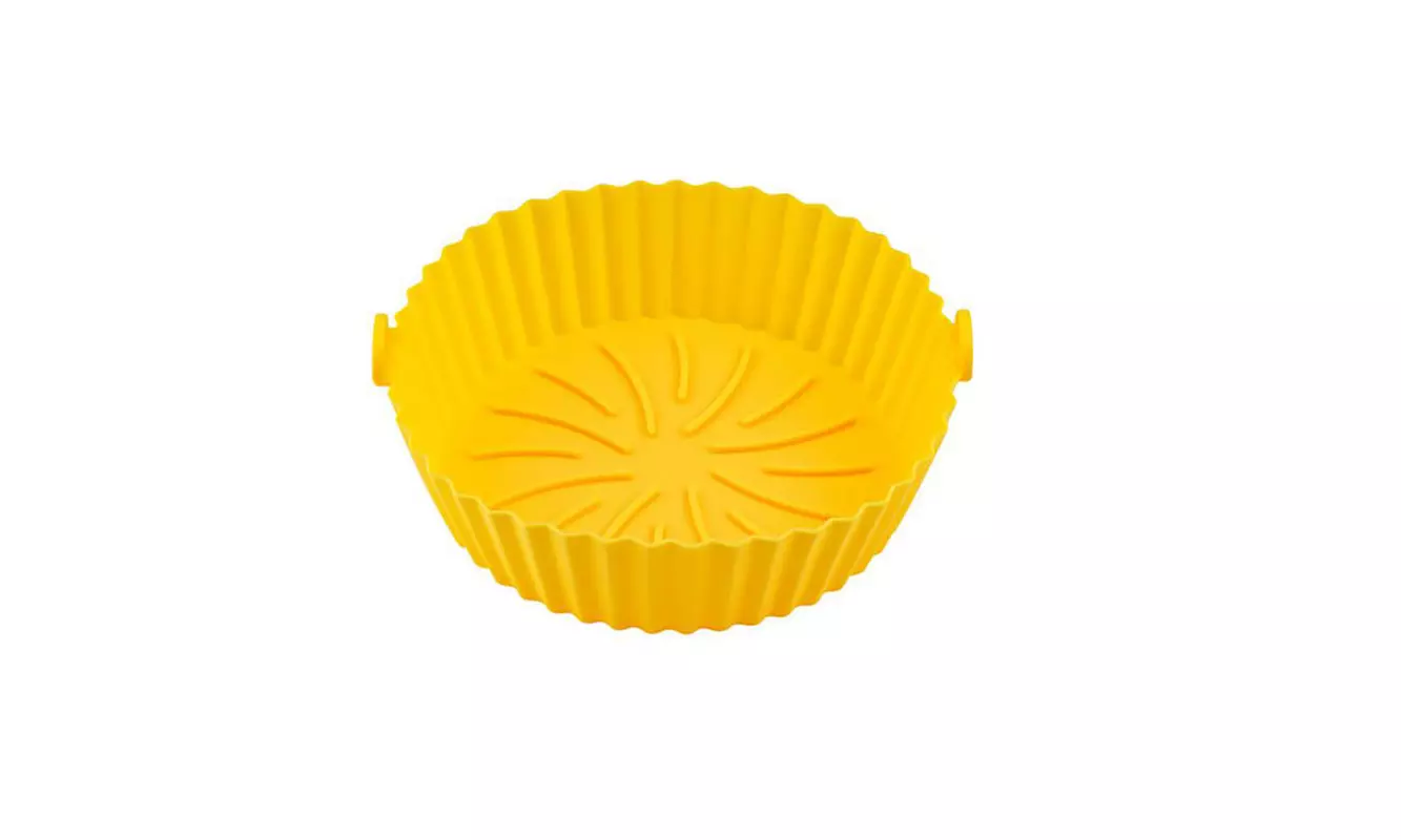 1-3 Pack Reusable Silicone Air Fryer Basket Non-Stick Round Pot Oven Baking Tray