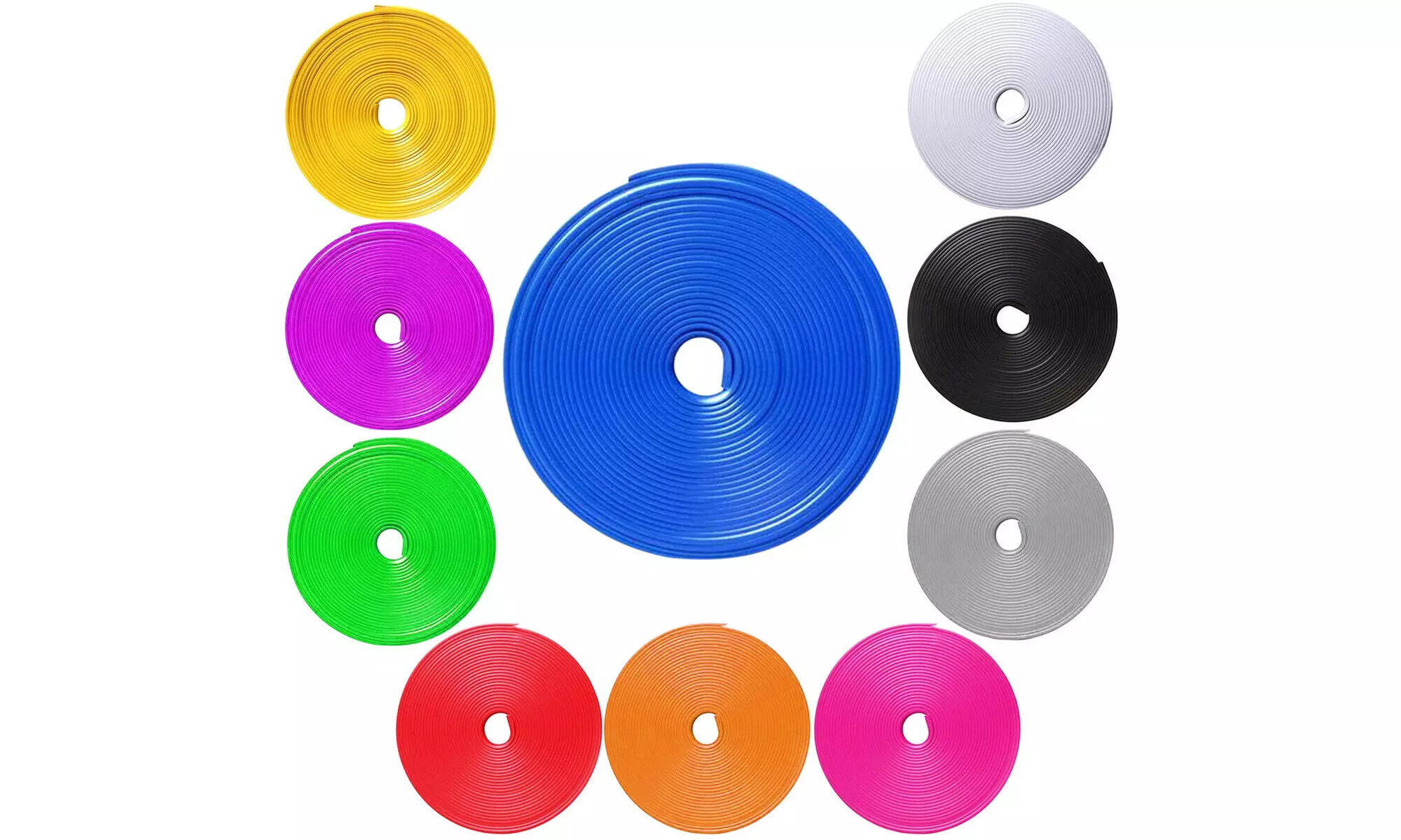 Car Wheel Hub Rim Edge Protector Ring Tire Guard Sticker Line Rubber Strip 26Ft - Primary Image