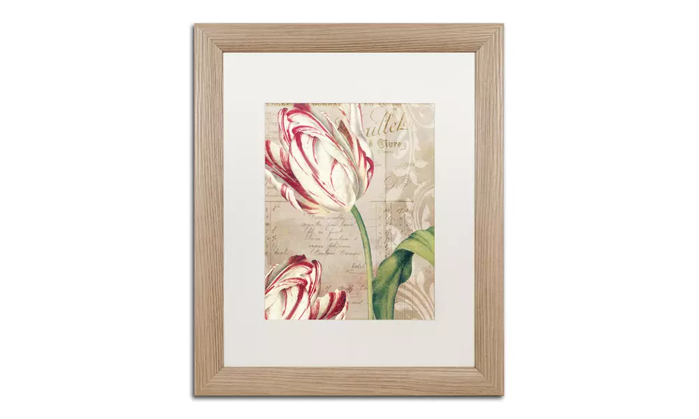 Color Bakery 'Tulips' Matted Birch Framed Art - Second Medium