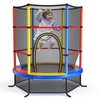 Image 29: Costway Youth Jumping Round Trampoline 55'' Exercise W/ Safety Pad Enclosure