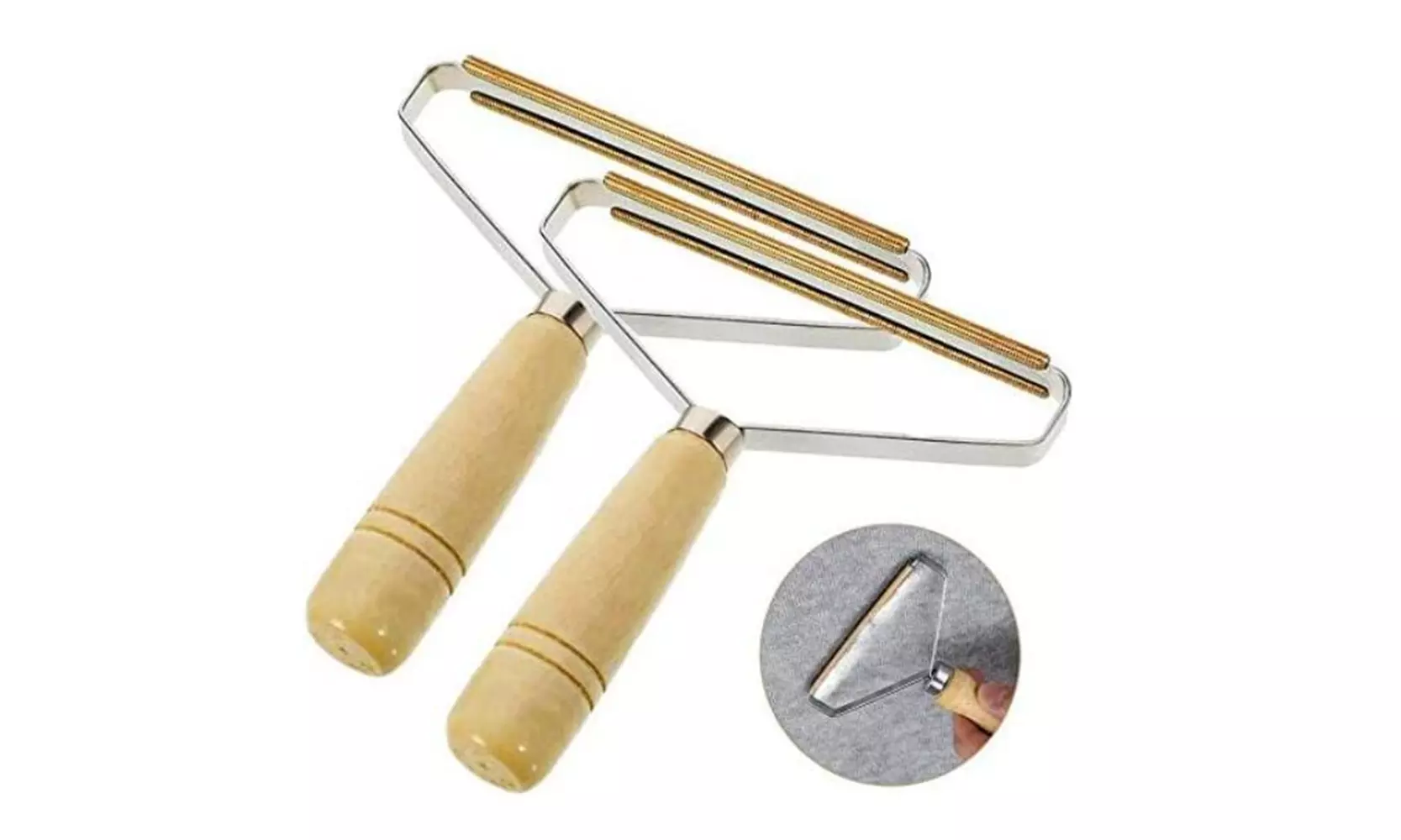 2 Pack Portable Lint Remover -Reusable Double Sided Lint Remover Brush - Second Medium