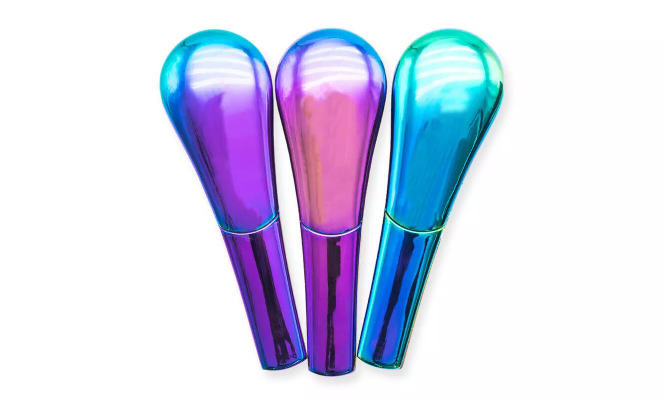 Rainbow Titanium Metal Spoon Smoking Pipe Portable Magnetic Lip Tobacco - Second Medium