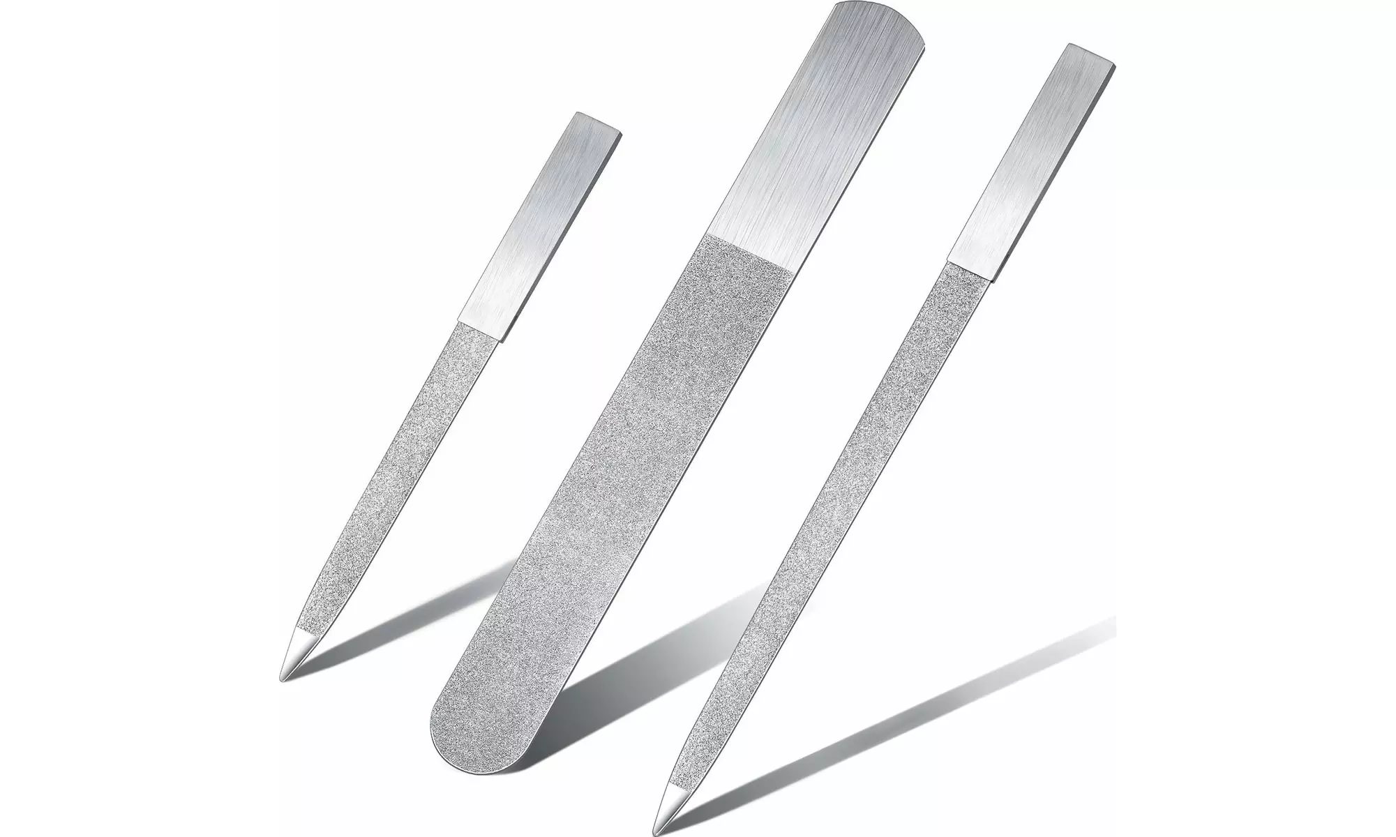Diamond Nail File Set Stainless Steel Double Side Nail File Metal Sapphire - Primary Image