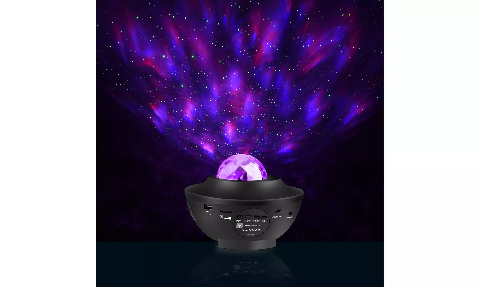 Starry Music Projector LED Sound Activated Alarm Clock Sky Star Stage Projection - Second Medium