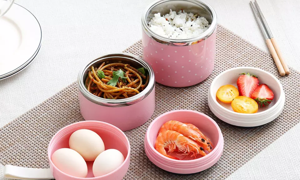 Thermal Insulated Stainless Steel Portable Lunch/Bento Box - Primary Image