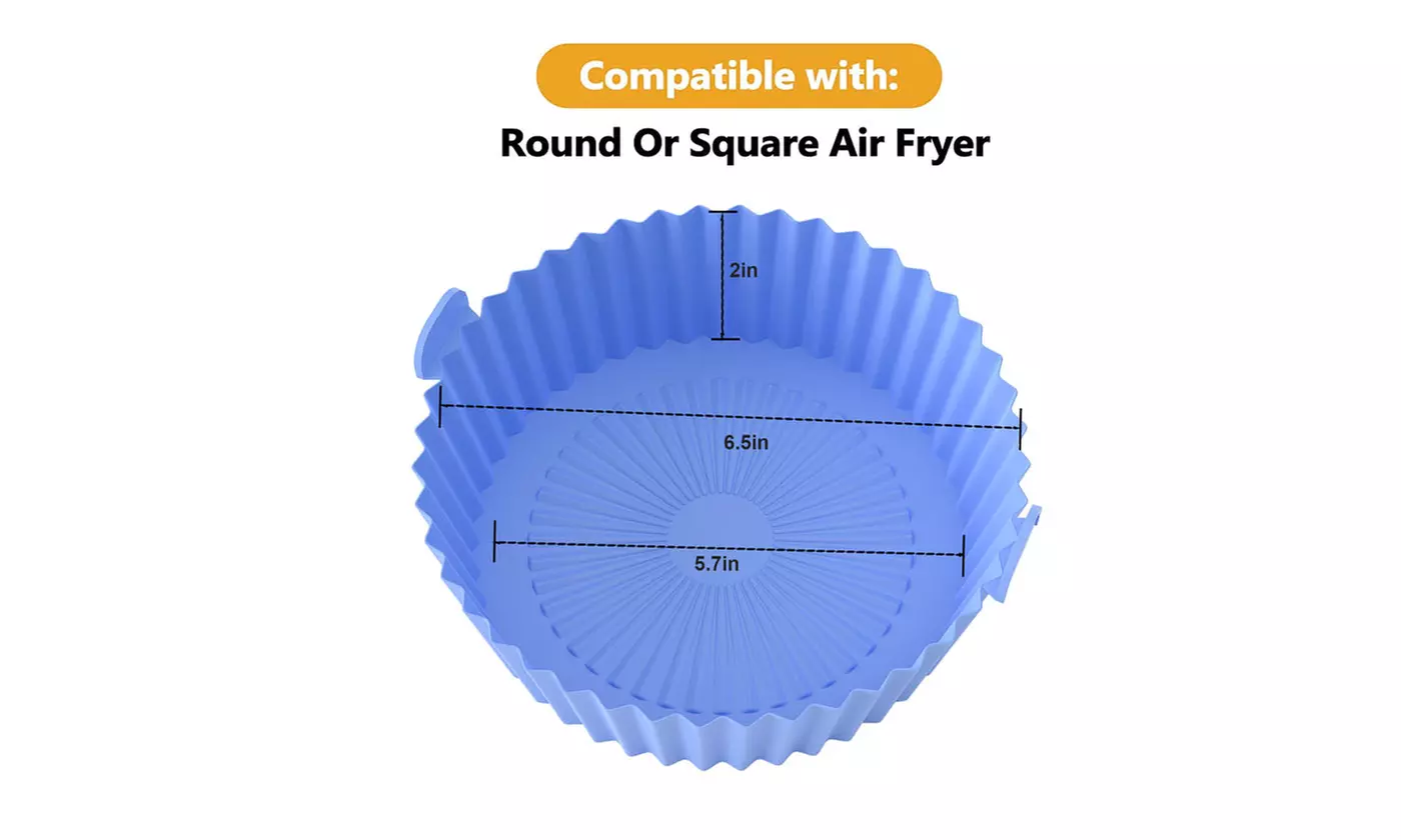 Silicone Air Fryer Tray Basket Non-Stick Safe Oven Baking Tray Reusable Kitchen