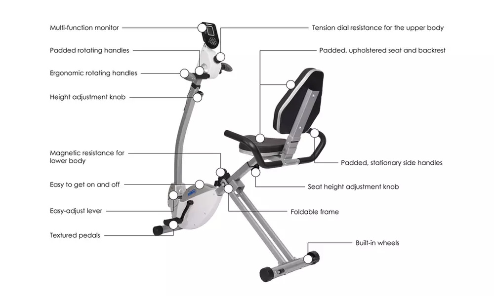 Stamina Recumbent Exercise Bike with Upper Body Exerciser - Primary Image