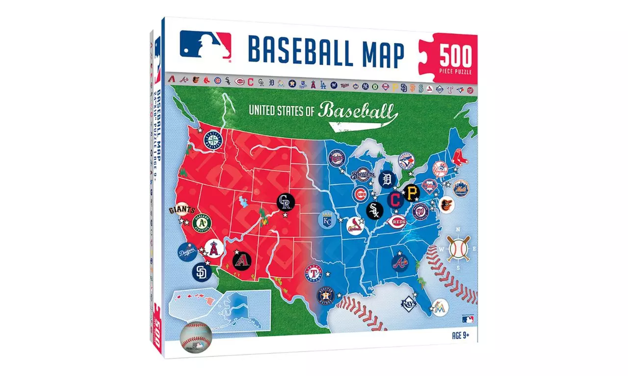MasterPieces - MLB USA Puzzle Map, 500 Pieces - Second Medium