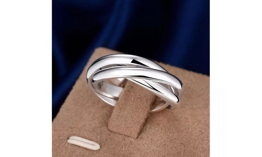 Up To 83% Off on 925 Sterling Silver Three Rings | Groupon Goods