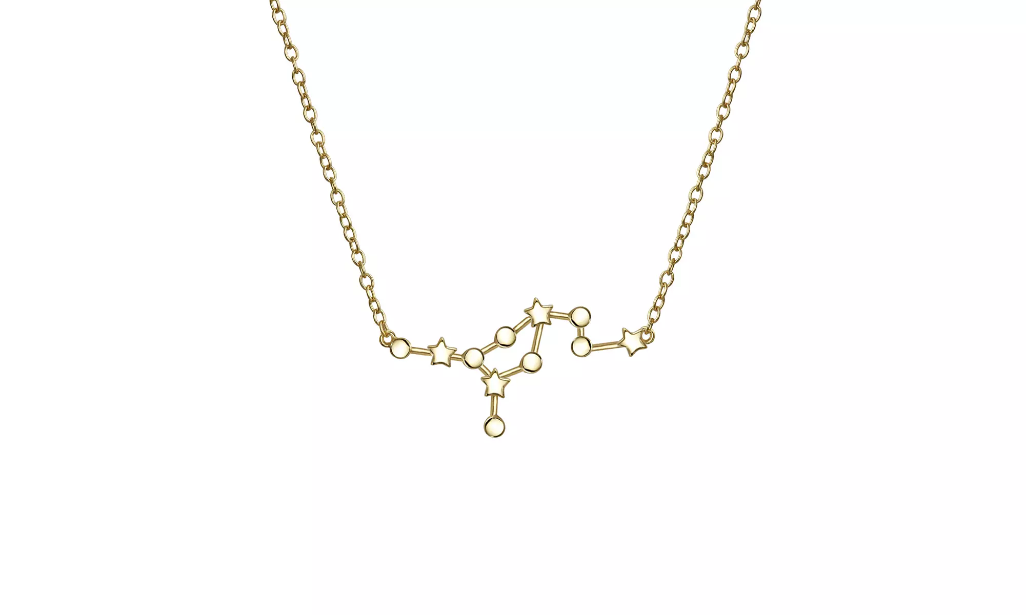 Virgo Zodiac Constellation Gold Plated Pendant Necklace 16 Inches - Primary Image