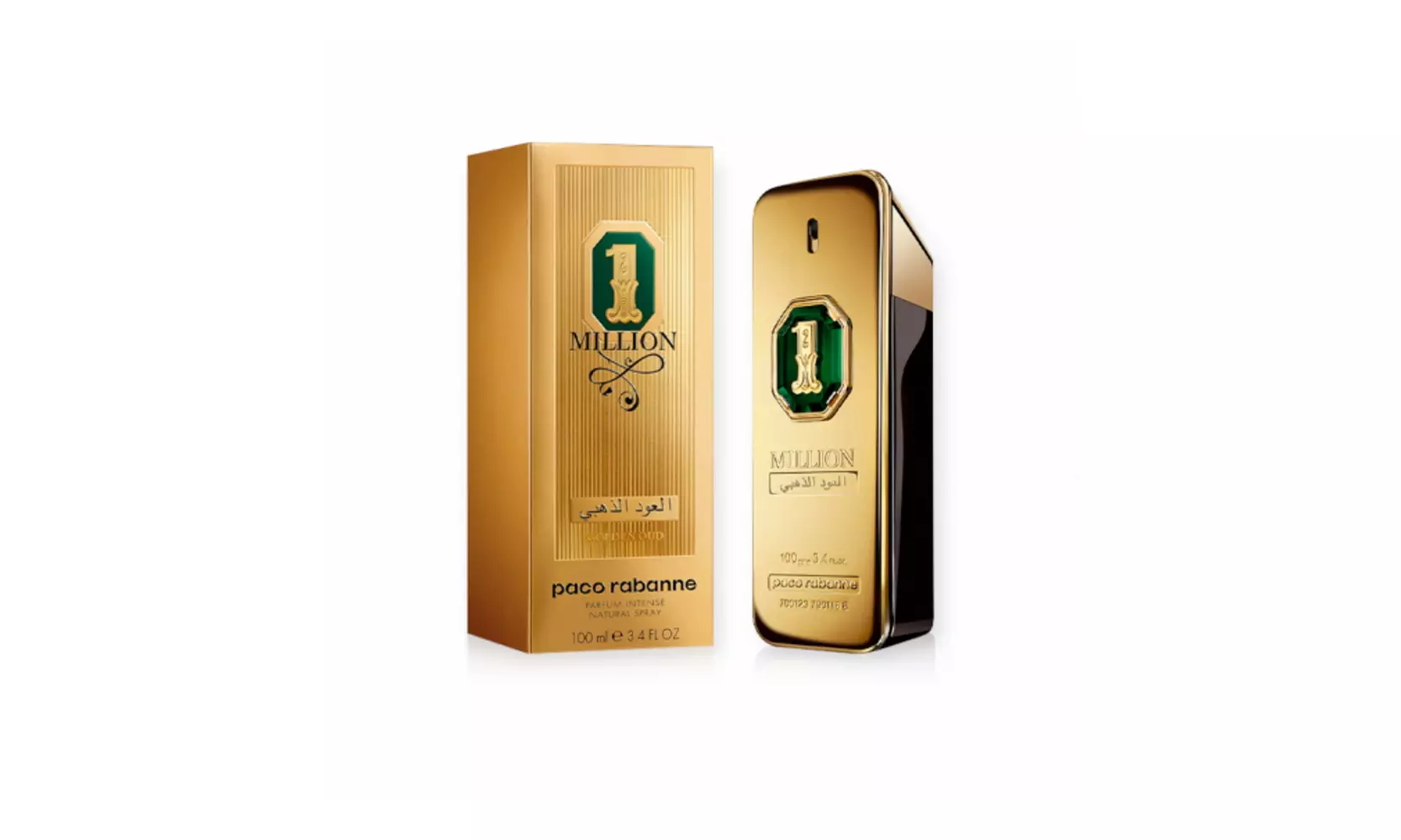 Paco Rabanne 1 Million Golden Oud Parfum Intense 3.4 oz / 100 ml Spray For Men