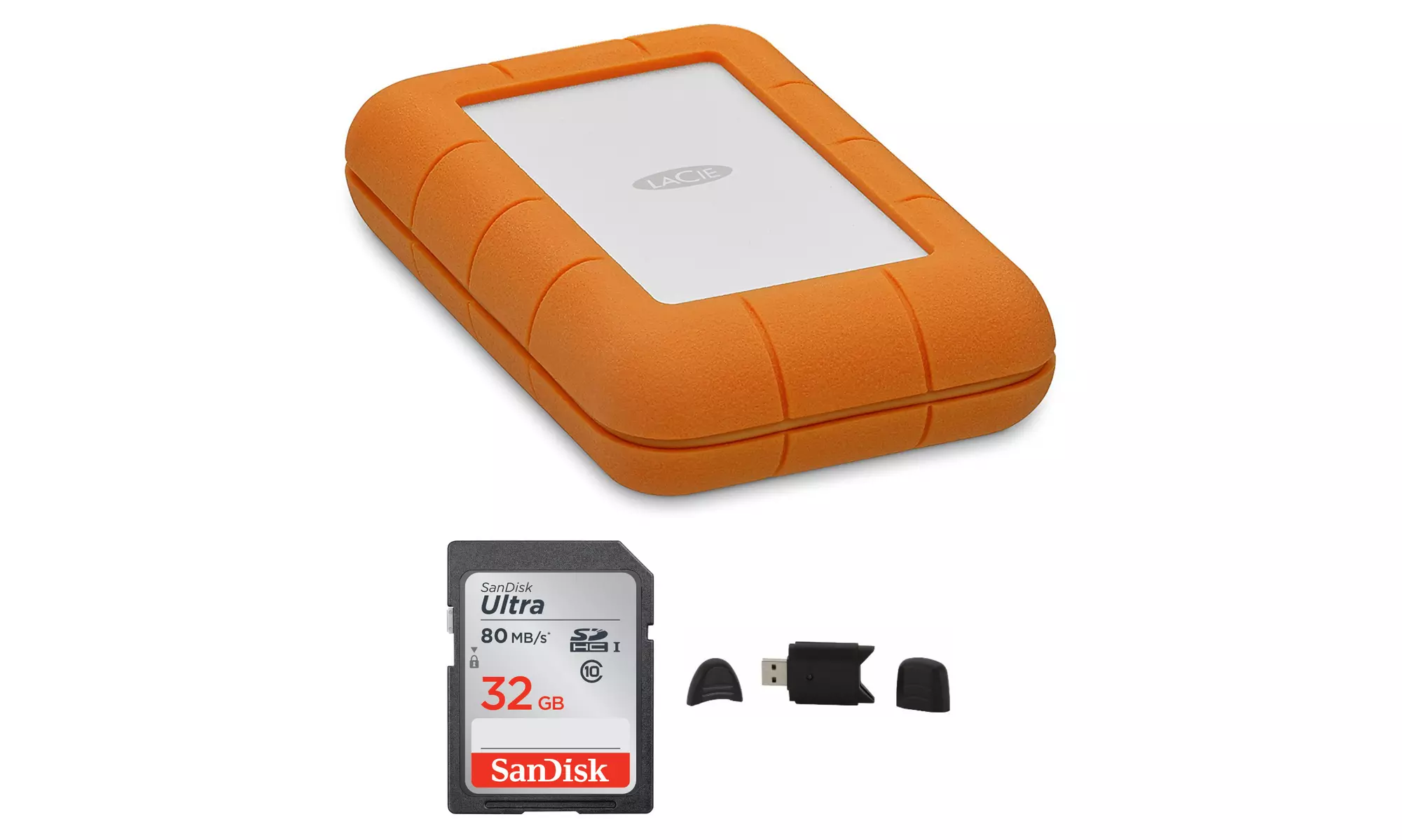 Lacie Rugged USB-C 5TB Portable External Hard Drive with 32GB SD Card Bundle - Primary Image