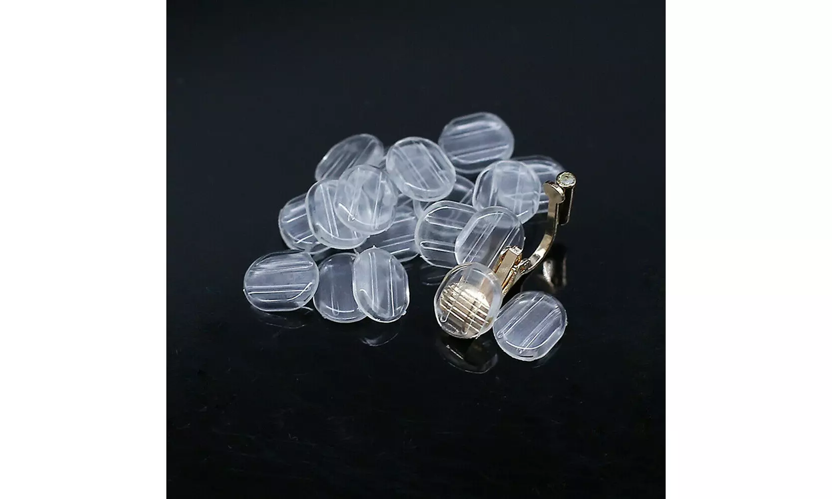 50-100 Pack Clear Comfort Cushion Pads for Clip on Earrings Non Pierced Ears - Primary Image