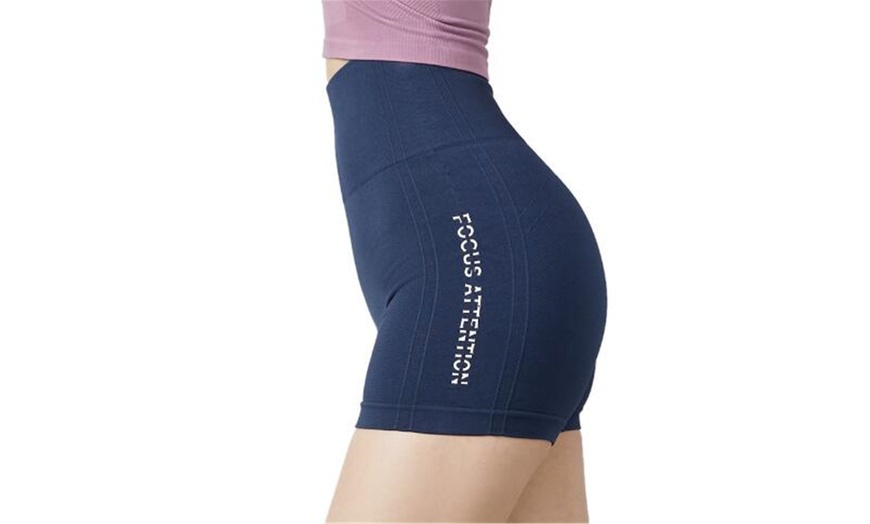 Image 4: Skinny Slim Yoga Shorts Women's Fitness High Waist Hip Elastic Running Pants