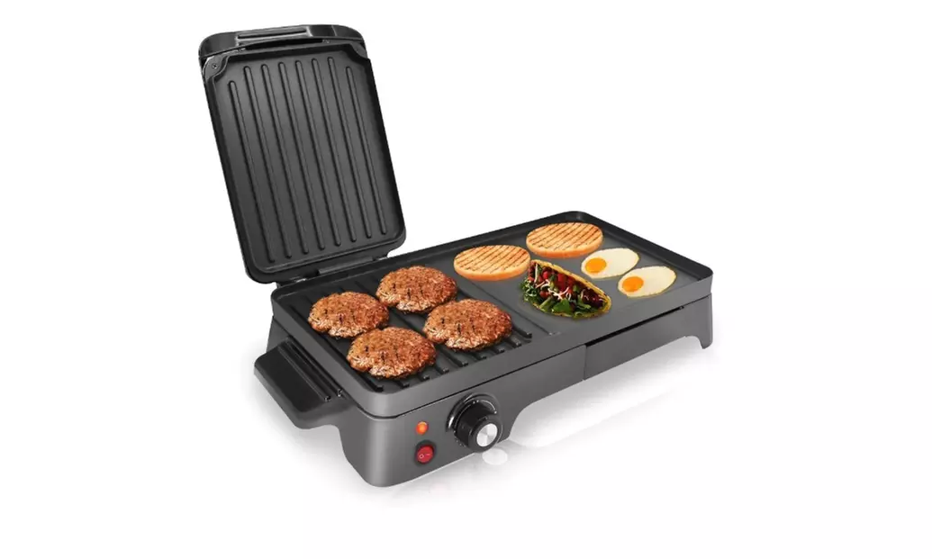 Crepe Maker Hot Plate Cooktop with Press Grill for Paninis - Primary Image
