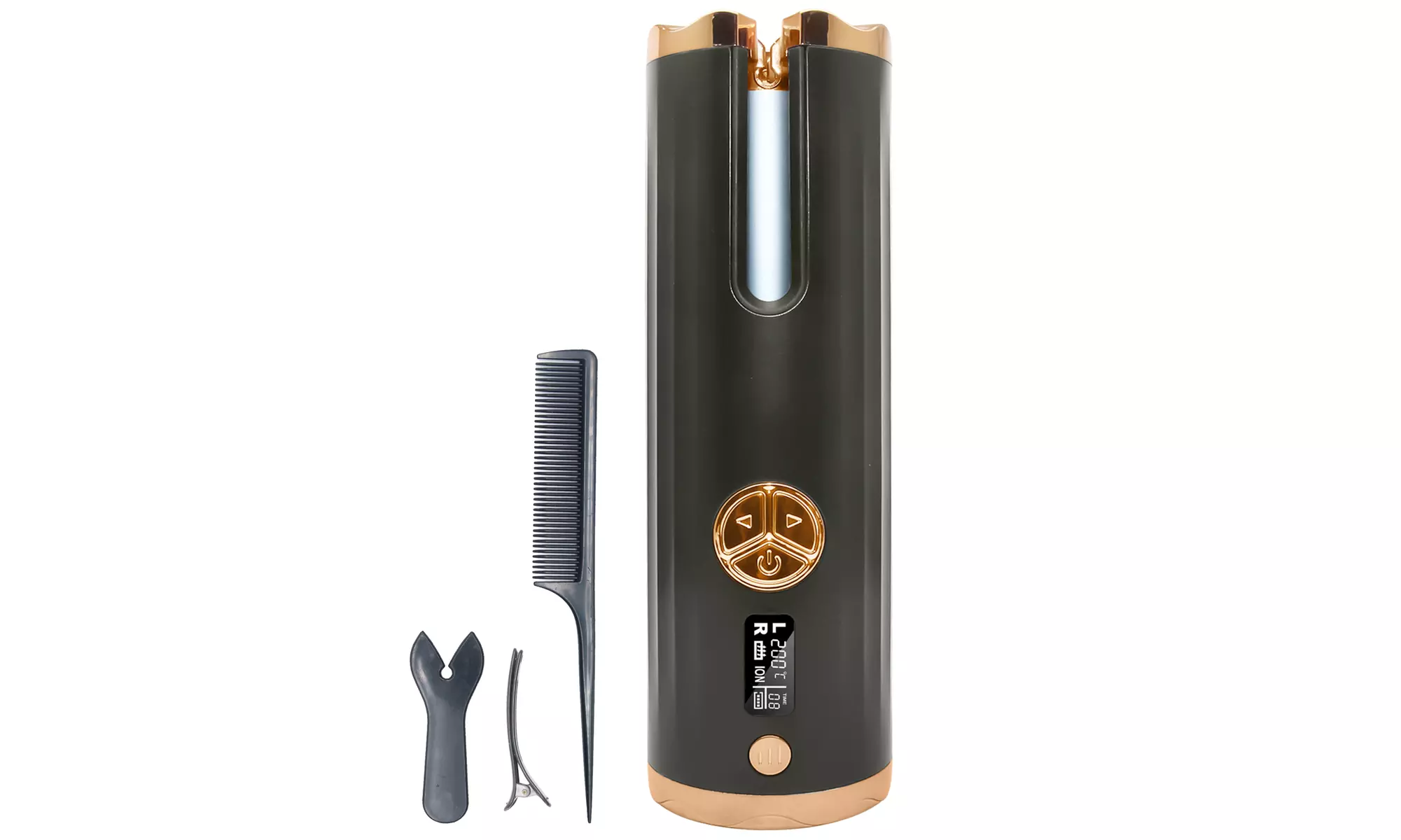 Automatic Curling Iron Wand , Cordless Hair Curler Adjustable Temperature  - Second Medium