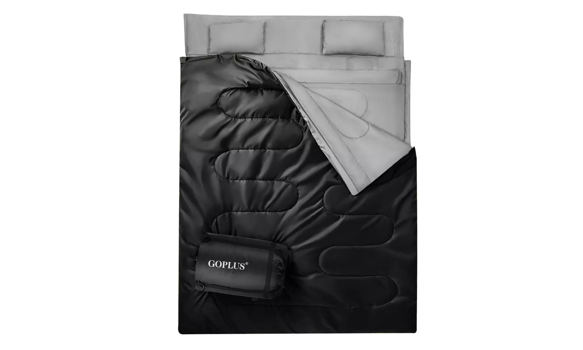 Goplus  Double 2 Person Sleeping Bag Waterproof w/ 2 Pillows Camping 