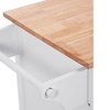 Image 10: Rolling Kitchen Cart Island Wood Top Storage Trolley Cabinet Utility Modern