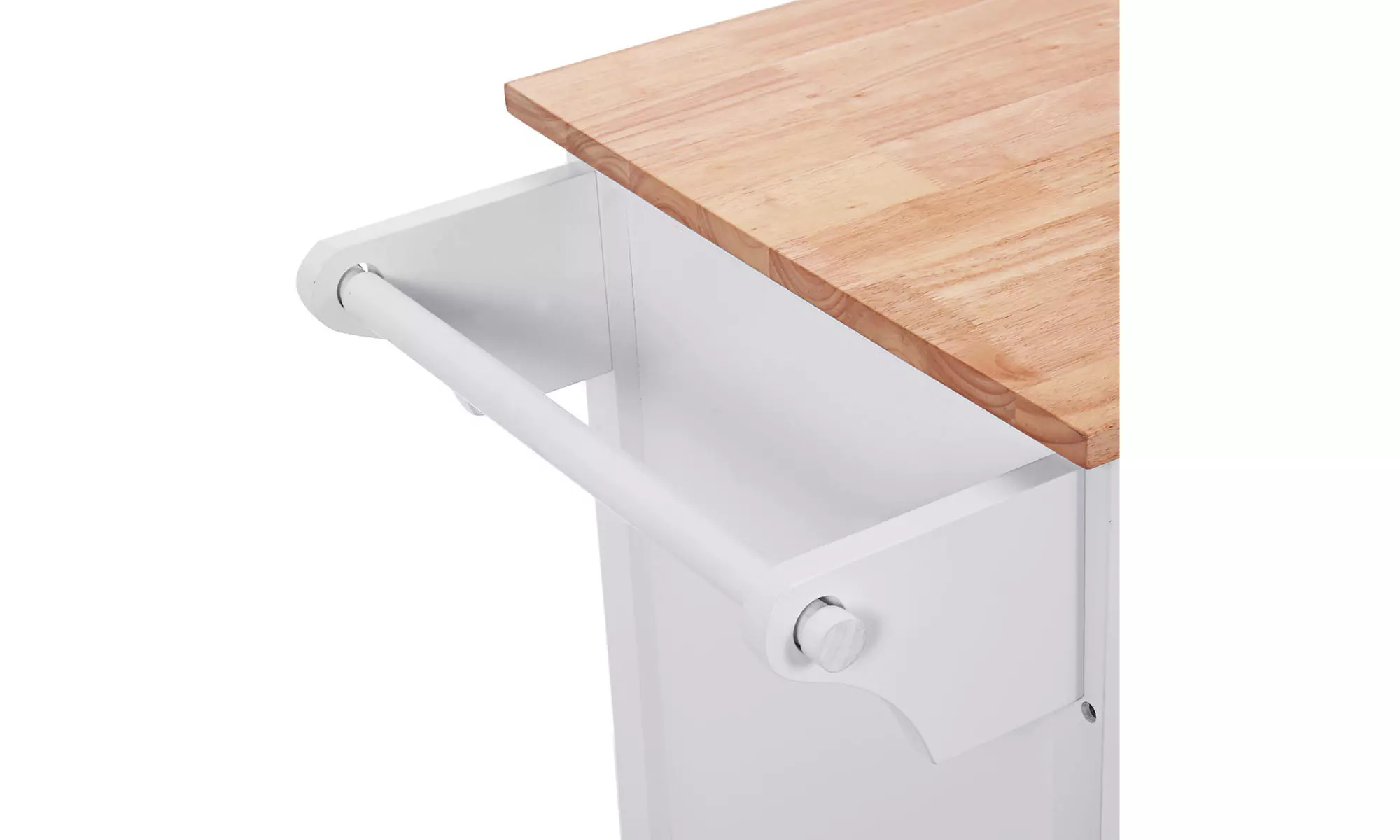 Rolling Kitchen Cart Island Wood Top Storage Trolley Cabinet Utility Modern