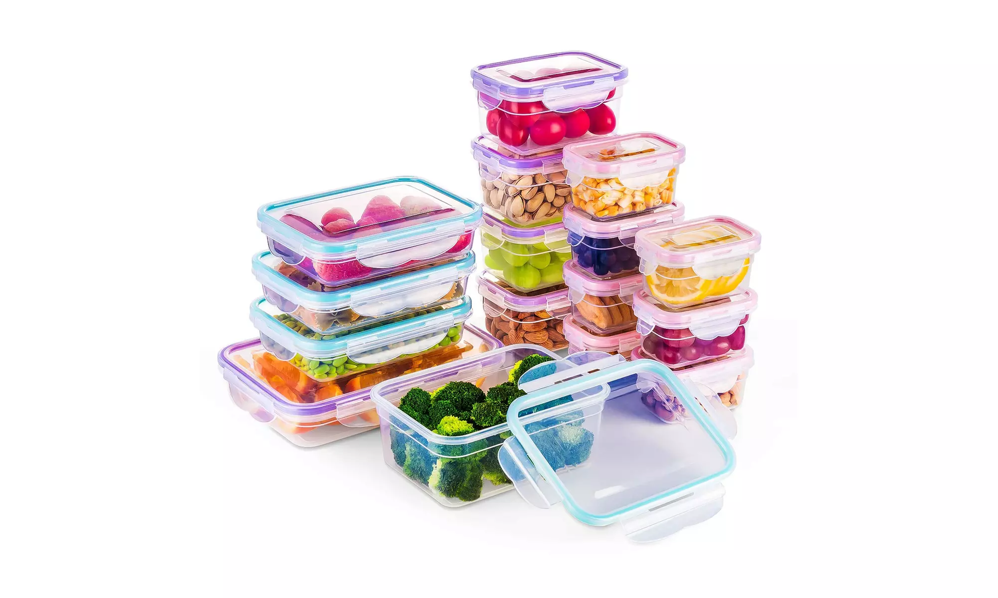 Food Storage Containers with Lids, Plastic Food Containers with Lids 16 Pack - Primary Image
