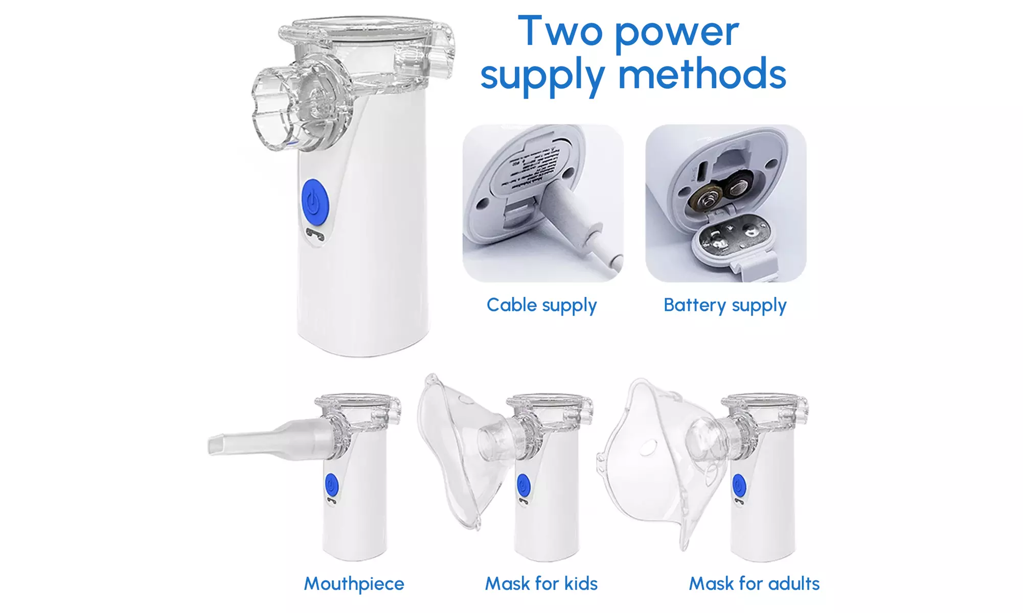 Portable Nebulizer Machine Medical Inhalator with 2 Power Supply Methods - Primary Image