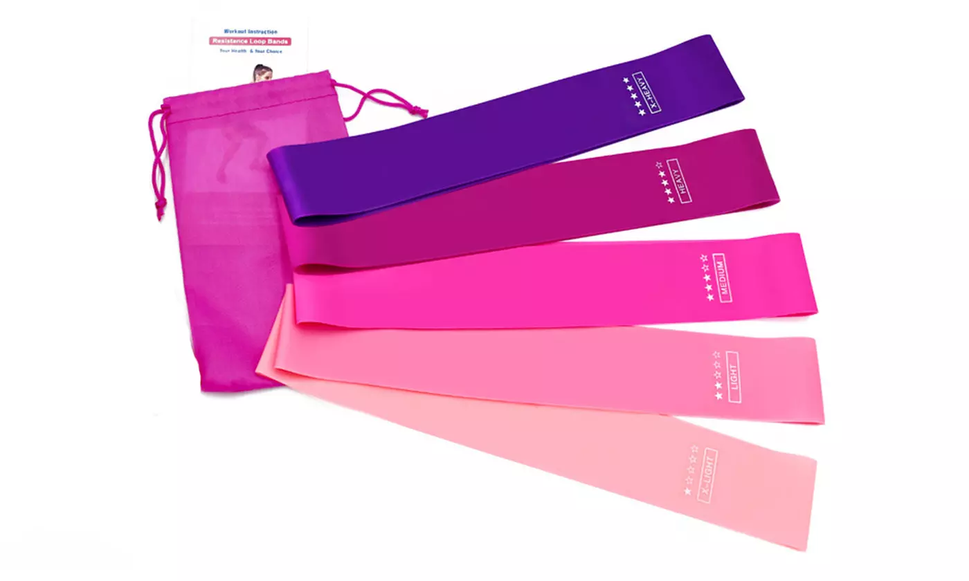 5pcs Workout Resistance Bands Loop Set Fitness Yoga Booty Leg Exercise Band - Primary Image