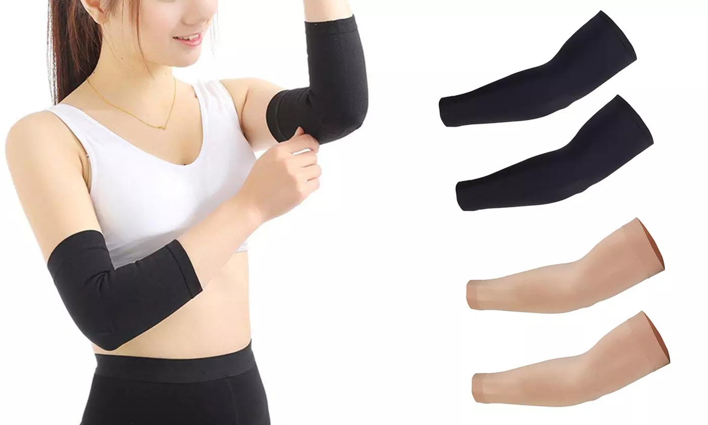1/2 Pairs Forearm Tattoo Cover Up Compression Sleeves Band Concealer Support - Primary Image