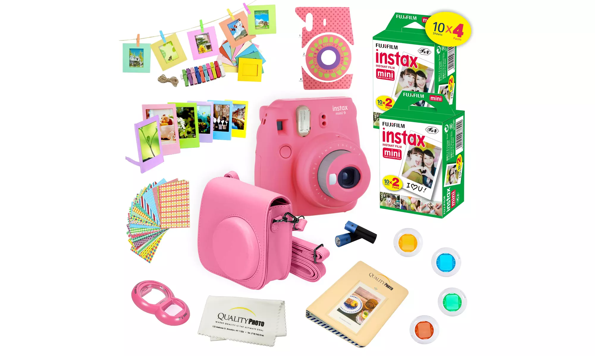 Fujifilm Instax Mini 9 Camera BUNDLE 40 films plus accessories  - Primary Image