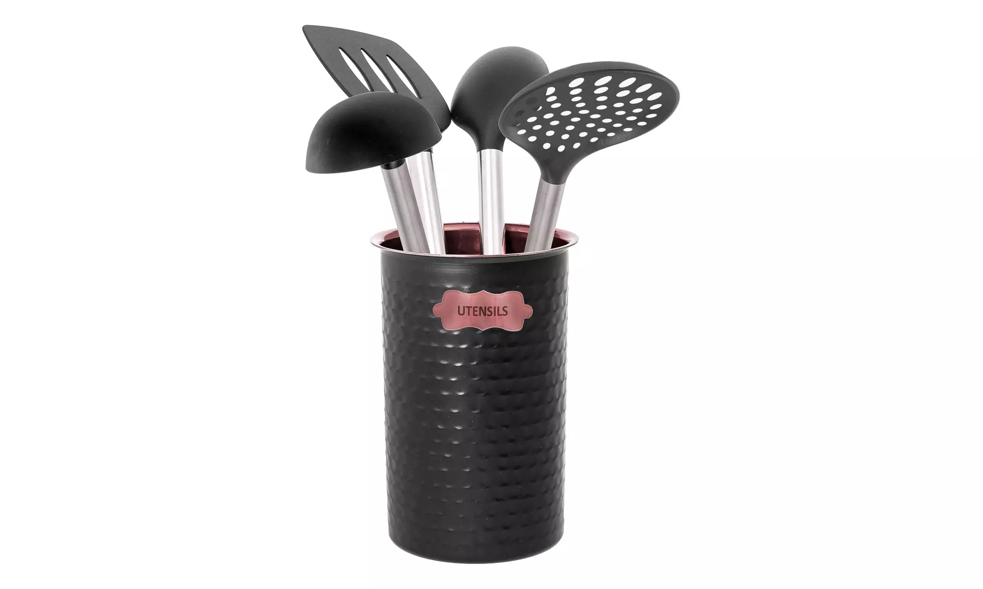 Two Tone 15" Inch Stainless Steel & Nylon Kitchen Gadget Utensil Tool Set