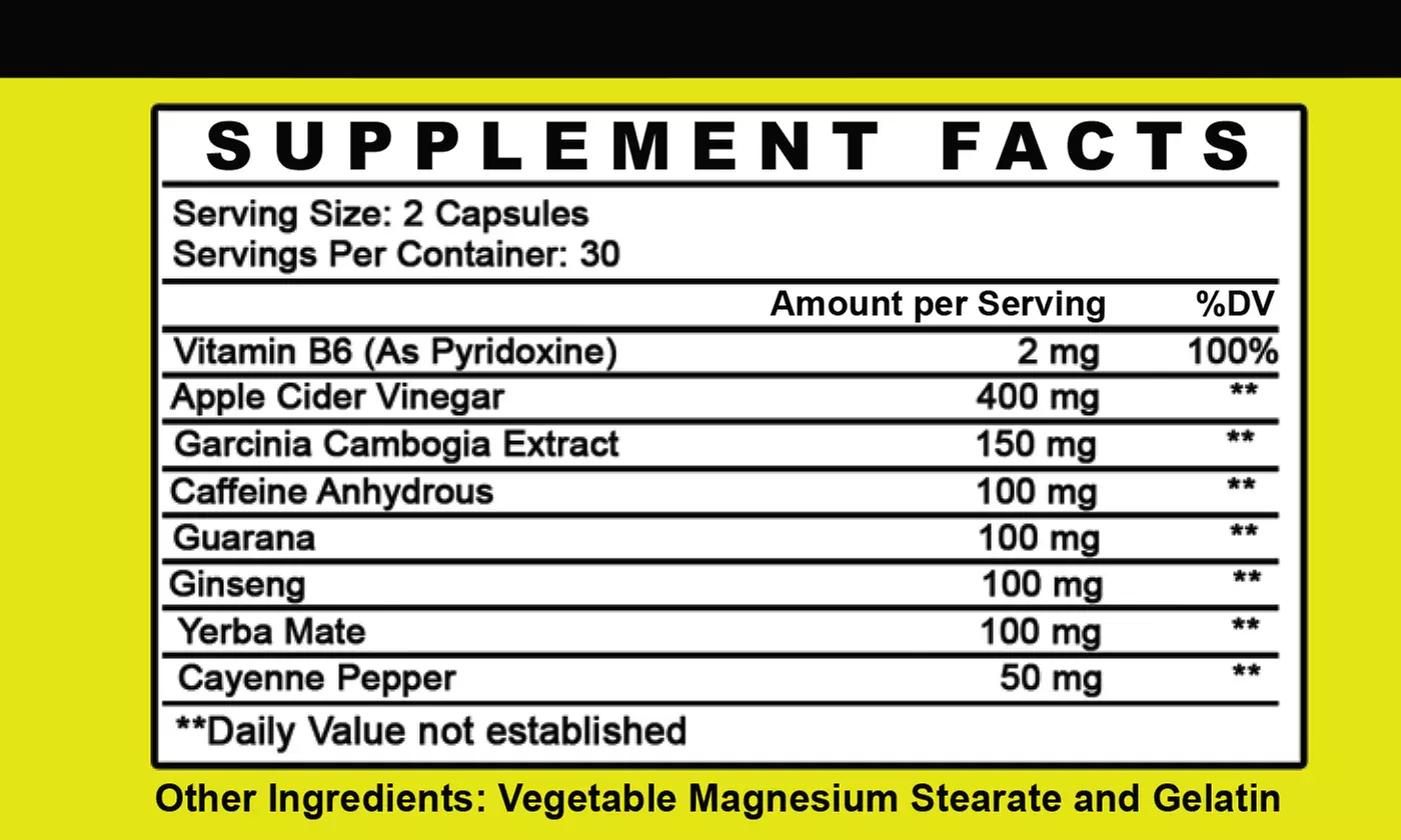 Angry Energy, All-Natural Energy Booster with Caffeine and Garcinia Cambogia