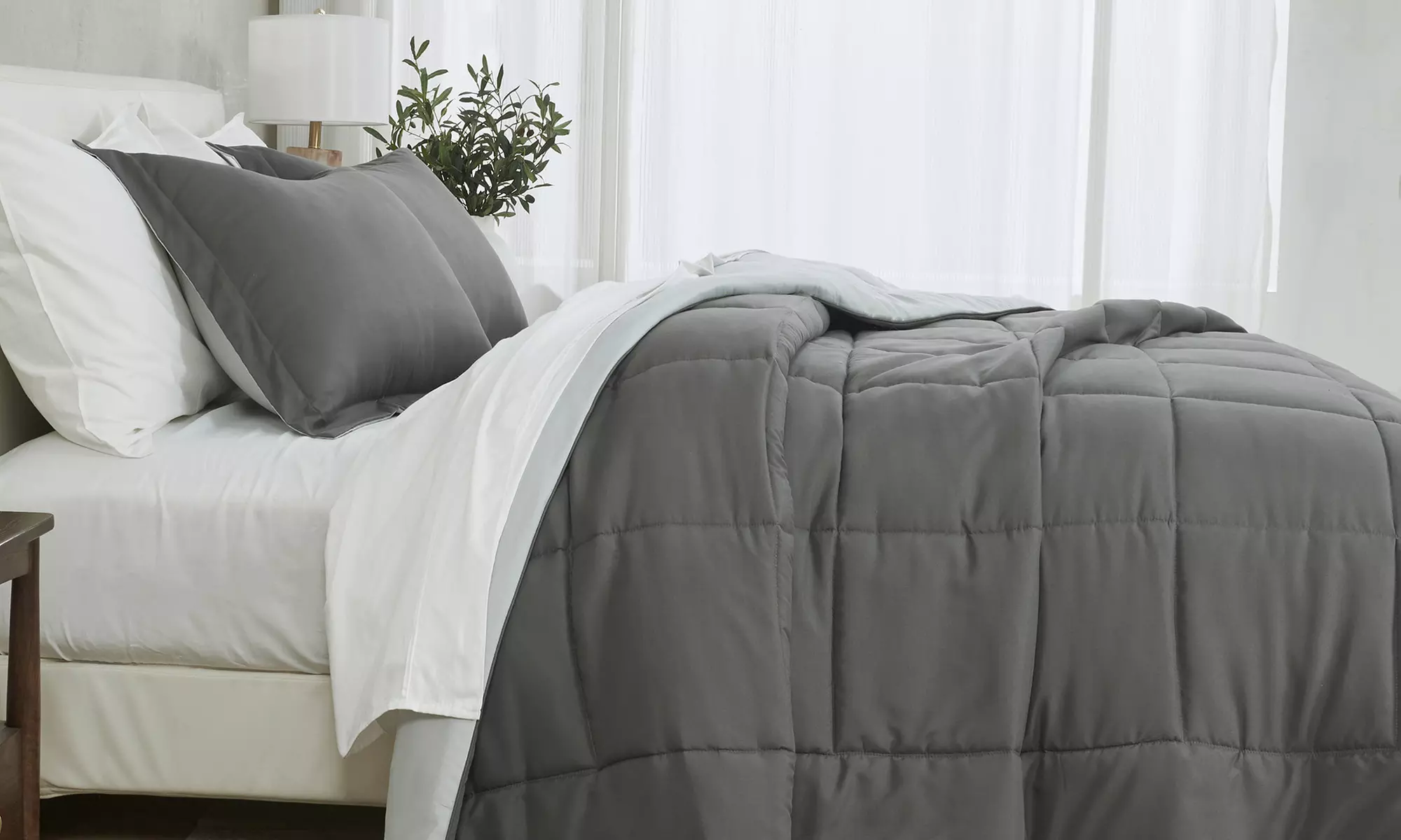 FreshFolds Reversible Down Alternative Comforter Set 