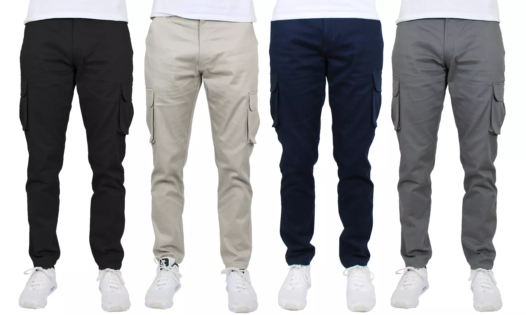 (2-Pack) Men's Cotton Cargo Pants With Belt (Sizes, 30-42) - Primary Image