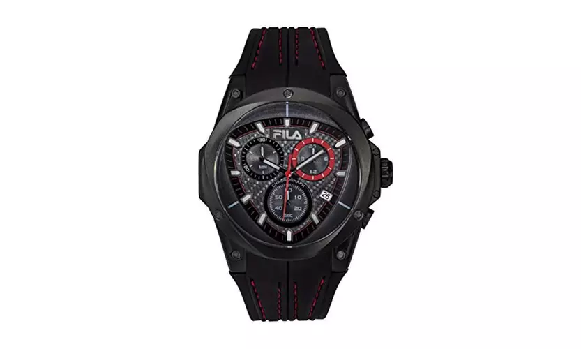 FILA Mens Watches Chronograph Mechanical Waterproof - Black Fila Watch - Primary Image