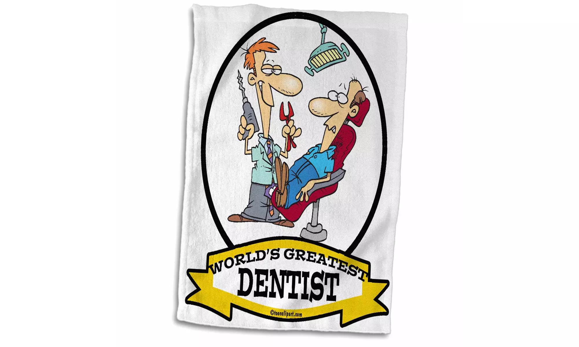  Towel - Funny Worlds Greatest Dentist Cartoon - 15 by 22-inches  - Primary Image