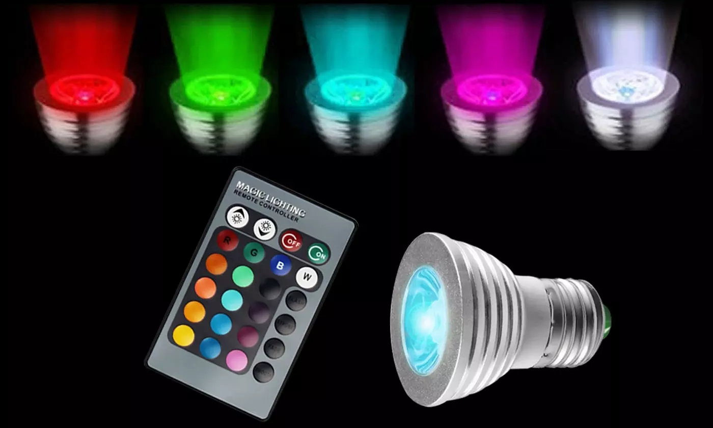 3W Magic Light Color-Changing LED Light Bulbs with Remote Control (2-Pack) - Primary Image